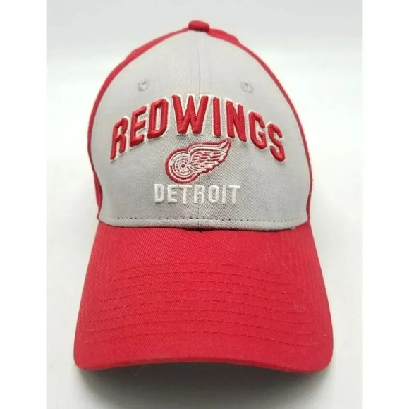 Detroit Red Wings Red / Gray Colorblock NHL New Era 9Forty Snapback Hat OSFA - Picture 3 of 8
